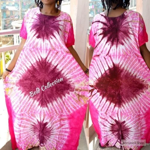 Tie N Dye Cotton Freesize Midi Dera Dress