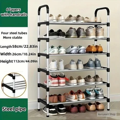 6-Tier  Multifunctional Freestanding Shoe Rack Collapsible Shoe Rack