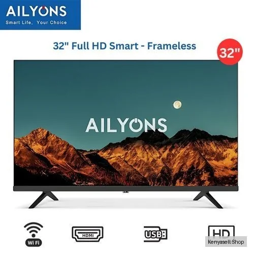 AILYONS LST3208W 32" Smart Android FHD Frameless TV - HDMI,  (1YR WRTY)