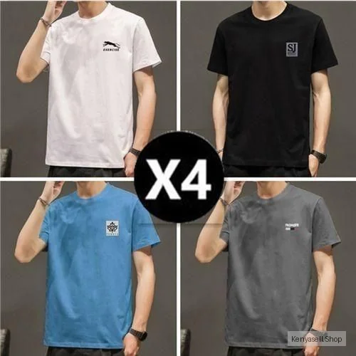 Dou-color 4 In 1 Men's Fashion Short Sleeved T-shirt - Multi Color