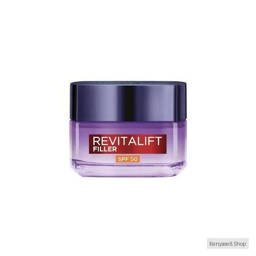 L'Oréal Revitalift Filler Deep Replumping Ant-Aging Cream SPF50 Day Cream with Hyaluronic Acid, Fills Wrinkels, Replumps Skin, 50ml