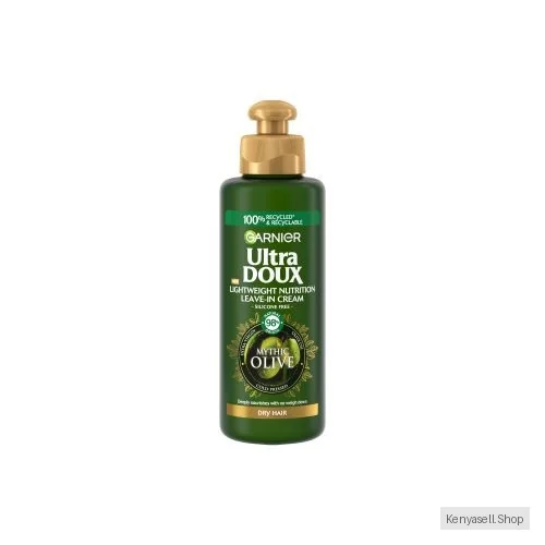 Garnier Ultra Doux Lightweight Nutrition Leave-in Cream With Mythic Olive - Deeply Nourishes With No Weigh Down For Dry Hair 200ml