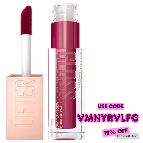 Maybelline Hydrating Lifter Gloss Taffy Shade - With Hyaluronic Acid for hydrated, fuller, lifted lips