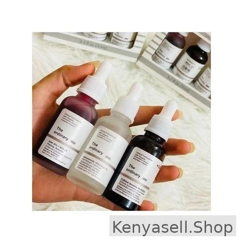 The Ordinary  3-in-1 Skincare Trio – AHA Peeling Solution, Niacinamide Serum & Caffeine Eye Solution