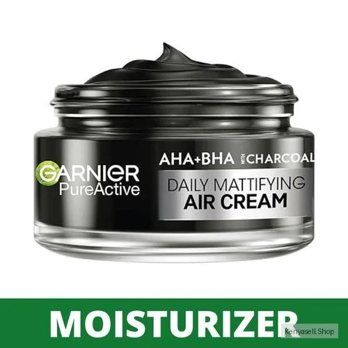 Garnier  Pure Active AHA+BHA Charcoal Daily Mattifying Air Cream 3 in 1 all day Oil Control Moisturiser with 48hr Hydration to Visibly Reduce Blemishes,50ml