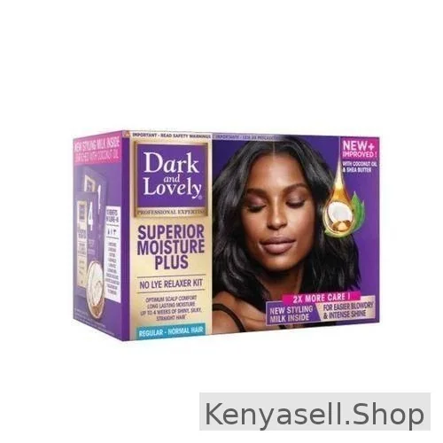 Dark & Lovely Superior Moisture Plus No Lye Regular Relaxer Kit for Normal Hair.