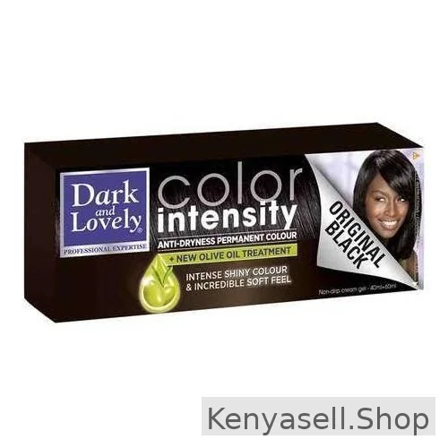 Dark & Lovely 2pcs Color Intensity Anti-Dryness Permanent Hair Colour- Black.