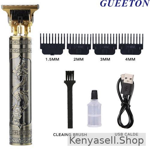 GUEETON Vintage T9 Dragon Rechargeable Metal Hair Clipper Gold