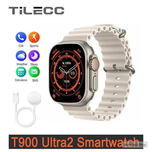TiLECC T900 Ultra2 Smart Watch 2.19-inch High Bluetooth Call Intelligent IP67 Waterproof-White