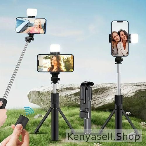 Bluetooth Selfie Stick Tripod + Fill Light +Shutter Remote