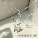 Double Micro-Set Zirconia Delicate Butterfly Trend Ladies Necklace Jewelry Gift