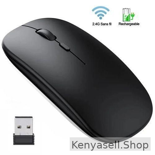 2.4G Optical Wireless Rechargeable Slim Mouse - Black