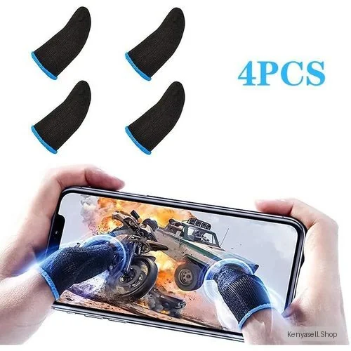 4 pcs Carbon Fingers Sleeve Anti Sweat Gamer Finger Covers for All Touchscreen (2 Pair)
