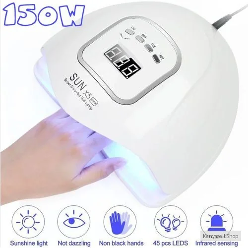 150W LED UV Nail Gel Polish Dryer Lamp Light Machine 4 Timers Nail Dryer