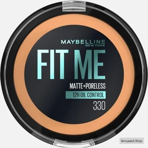 Maybelline Fit Me, Matte Poreless Powder 330 Toffee, Lightweight, 12hr Long Wearing, Skin Tone Matching, Absorbs Oil