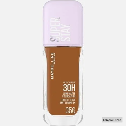 Maybelline Super Stay 30H Lumi-Matte Foundation 356, Lightweight and Buildable Full Coverage Foundation Makeup for Up To 30HR Wear, 30ml