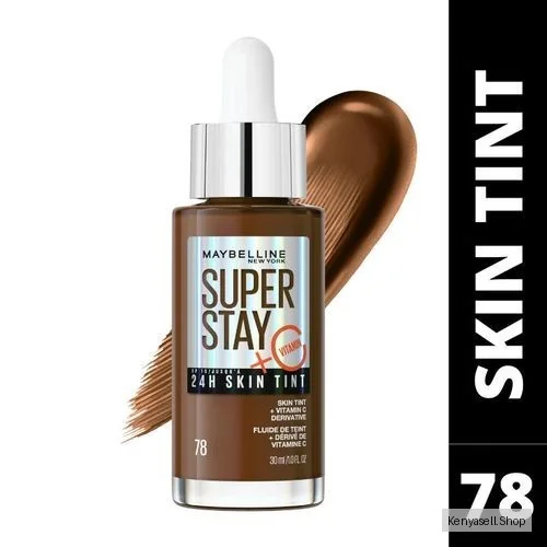 Maybelline SuperStay Skin  Tint Shade 78 with Vitamin C, Upto 24HR Longwear, Radiant Light-to-Medium Coverage Foundation