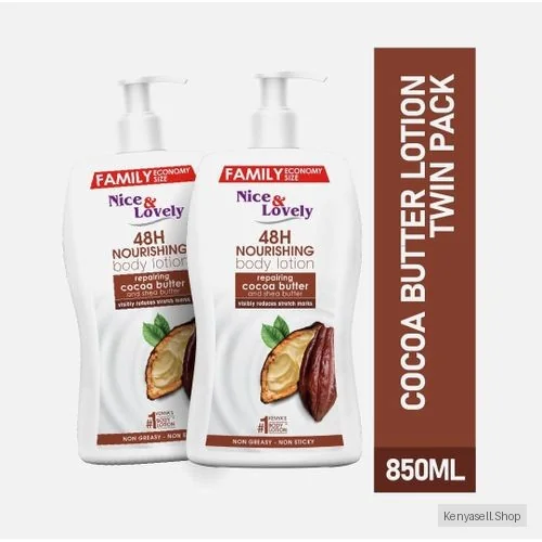 Nice & Lovely Twin Moisturizing Cocoa Butter 850ml Lotion (Pack of 2)