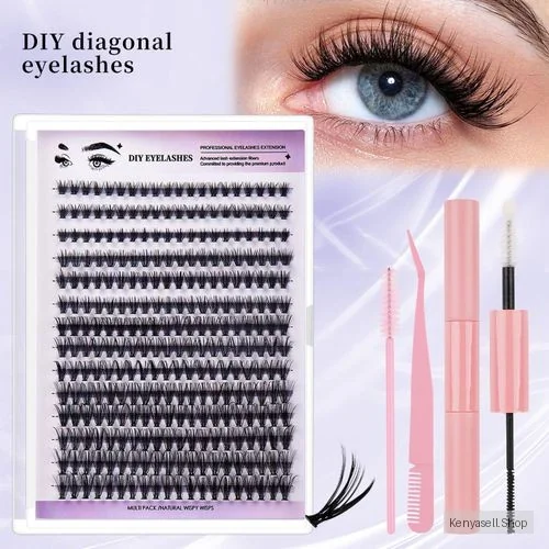 DIY Eyelash Extension Single Cluster False Lashes Kit 280pcs Lash Clusters D Curl 8-16mm