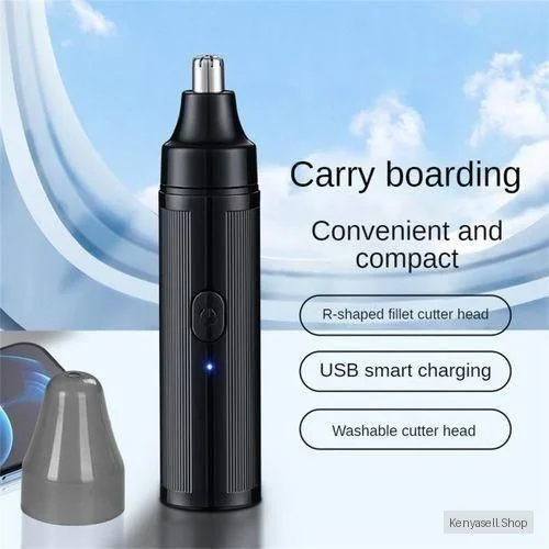 Men's rechargeable nose hair trimmer and facial hair remover for nose cleaning - portable beauty tool