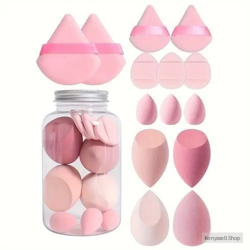 14 Pcs Makeup Sponge Set, Beauty Sponges Blender With  Powder Puff And Mini Make Up Sponges