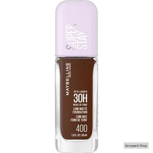 Maybelline Super Stay 30H Lumi-Matte Foundation 400, Lightweight and Buildable Full Coverage Foundation Makeup for Up To 30HR Wear, 30ml