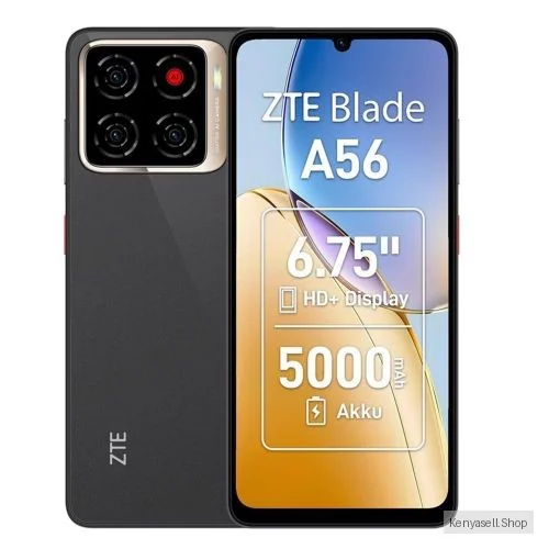 ZTE Blade A56, 6.75", 4GB RAM, 128GB, (Dual SIM), 5000mAh, Black (1YR WRTY)