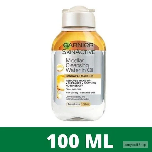 Garnier Micellar Cleansing Oil In Water All-in-1 For Dry And Sensitive Skin Removes Longwear Make-Up, Cleanses, Nourishes No Rinsing Needed - 100ml