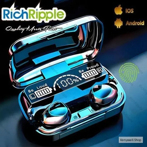 RichRipple M10 LED Display Bluetooth Headsets 9D Stereo Wireless Earphones Earpods