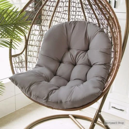 Swing Chair Recliner Cushion Hammock Hanging Basket Garden Armchair Pillow Patio Yard Courtyard Beach(No Swing)-dark Gray