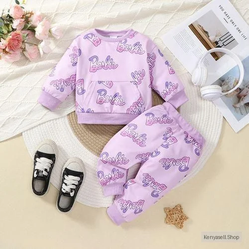 Catpapa 0-3Years Baby Girls Letter Printing Hoodie With Jogger Pants