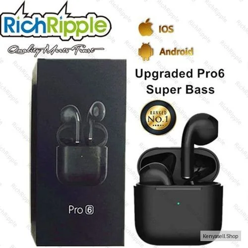 RichRipple Pro6 Bluetooth Headsets Wireless Pods Pro Earpods Earphones