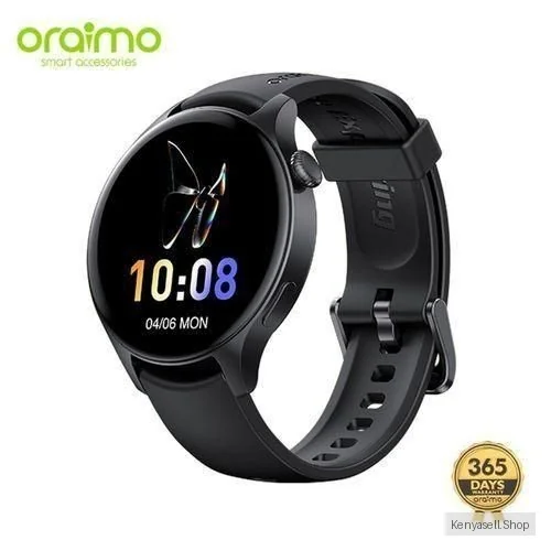 Oraimo OSW-42 1.43'' AMOLED Screen Bluetooth Call Waterproof Round Smart Watch - Black