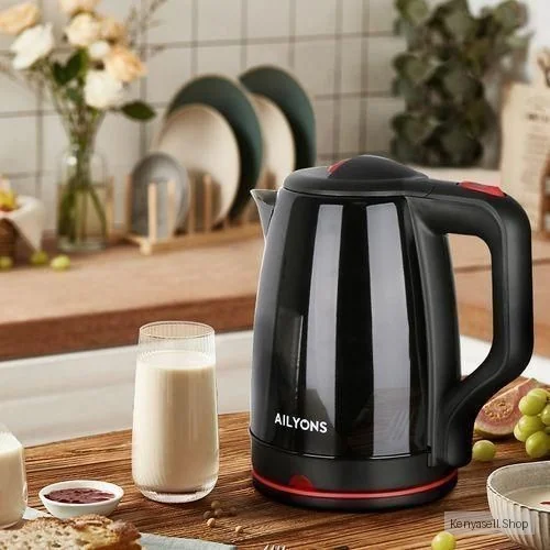 AILYONS FK-0310 Stainless Steel 2.2L Electric Water Kettle-Black (1YR WRTY)