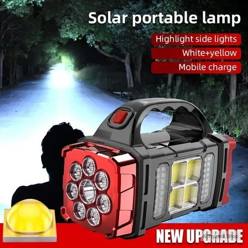 LED Solar Flashlight,USB Camping Lamp,Emergency Street Light