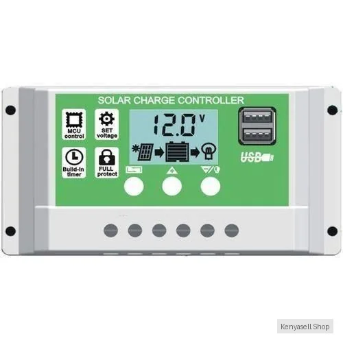 30A Solar Charge Controller With Dual USB Port And PWM LCD Display