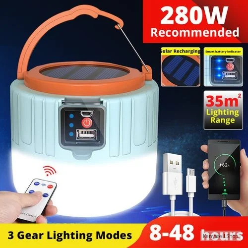 Emergency Saving Light Solar Lamp USB Chargeable Outdoor Waterproof