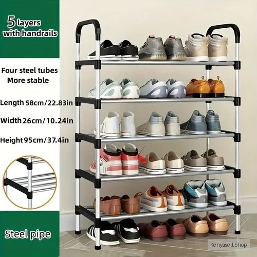 5-Tier  Multifunctional Freestanding Shoe Rack Collapsible Shoe Rack
