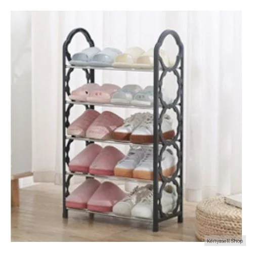 PORTABLE Shoe Rack For 10 Pairs 5 Layer - Black