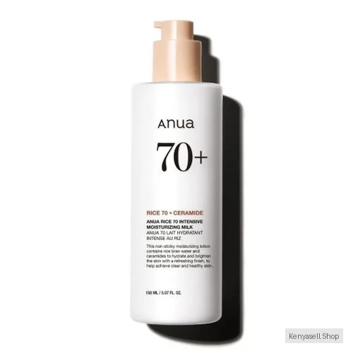 Anua Rice 70 + Ceramide Intensive Moisturizing Milk Lotion with Niacinamide. Deeply Moisturizes, Gives a Glass like skin Glow, Nourishes, Brightens, Smooth, Softens & improves dull complexion and skin balance
