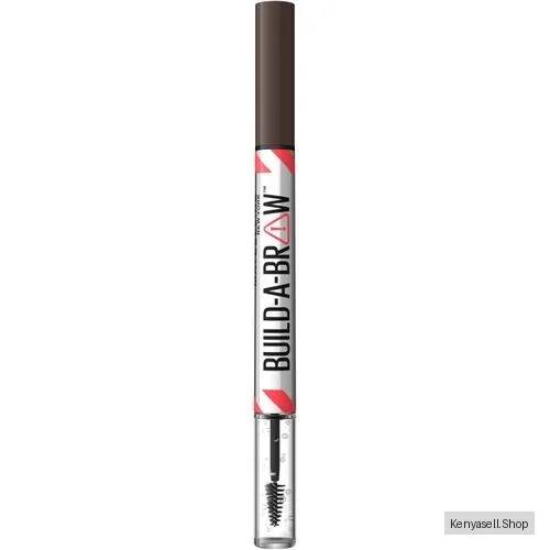 Maybelline Build A Brow - Eye Brow Pencil (Deep brown) Ultra Precise Pen for Hair- like Strokes, with Brow Gel for Sealing Gel Scilpts, All-Day Wear up to 24HR