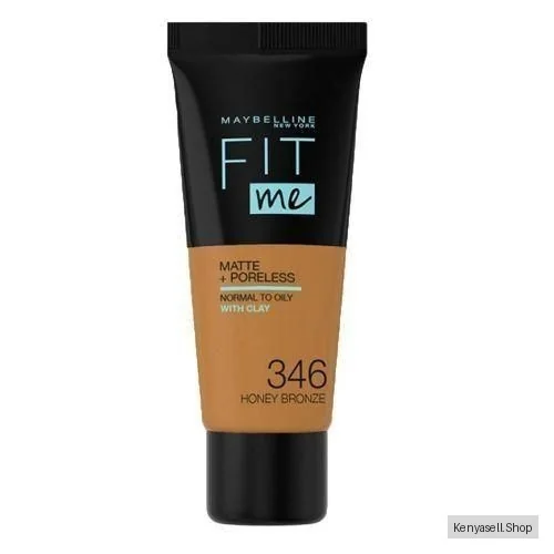 Maybelline Fit Me Matte and Poreless Foundation, Full Coverage Blendable Normal to Oily Skin upto 12H Shine Control - 346 HONEY BRONZE, 30ml
