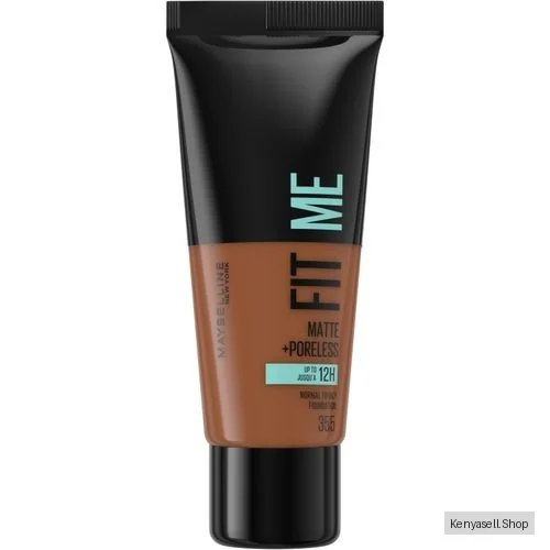 Maybelline Fit Me Matte And Poreless Foundation Full Coverage Blendable Normal To Oily Skin, Upto 12H Shine Control - 355 PECAN, 30ml