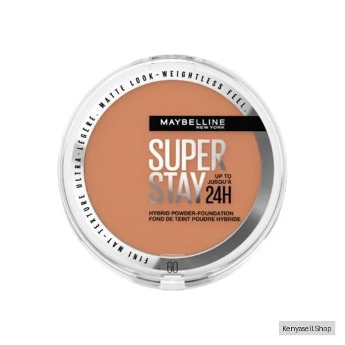 Maybelline Superstay Hybrid powder- foundation shade 60, Long-lasting 24H Wear, Medium to Full Coverage, Transfer, Water & Sweat Resistant