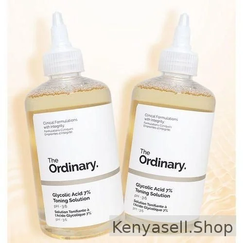 The Ordinary Glycolic Acid 7% Exfoliating Toner that smooths skin texture, evens tone, and enhances luminosity