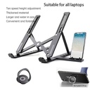Foldable Portable Laptop Stand With Mobile Phone Stand 3 In 1 Black