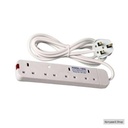 Power King Best 4 Way Power Extension With Long Cable - White