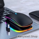 White Label Colorful LED 2.4G Rechargeable Mouse - Black