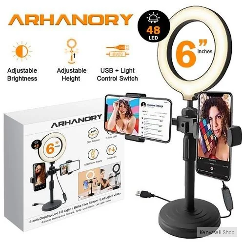 ARHANORY 6 "ring Light Phone Stand 3 Color Fill Light Phone Holder