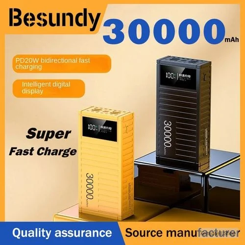 【Besundy】30000mAh Super Fast Charging Container Power Bank LED Display Powerbank